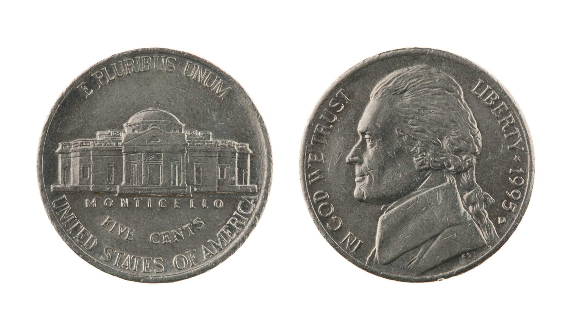 President on dime fashion and nickel