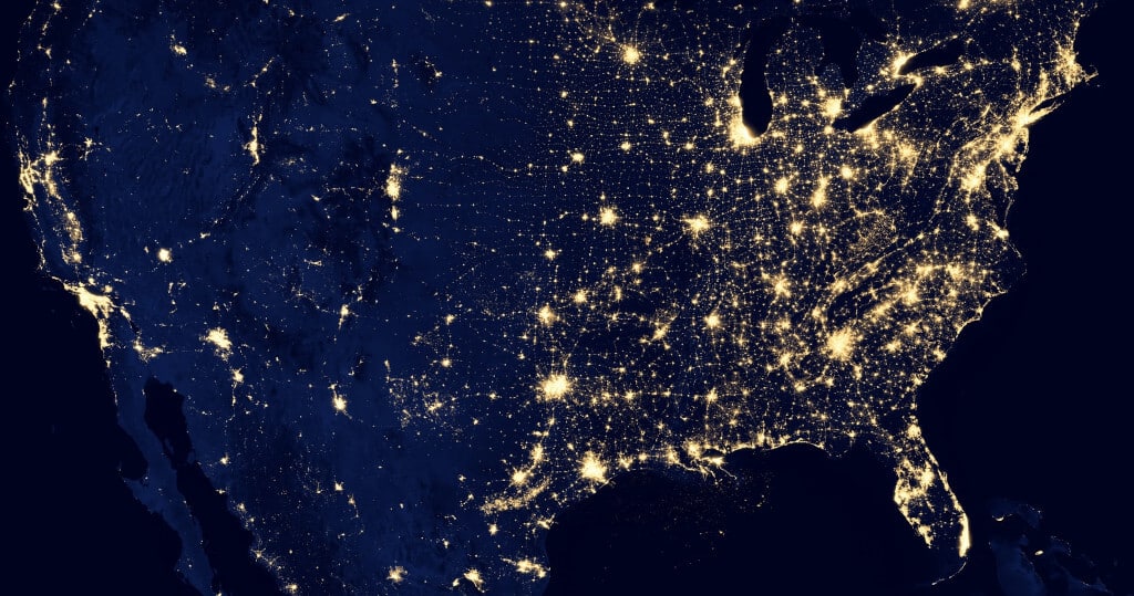USA at night