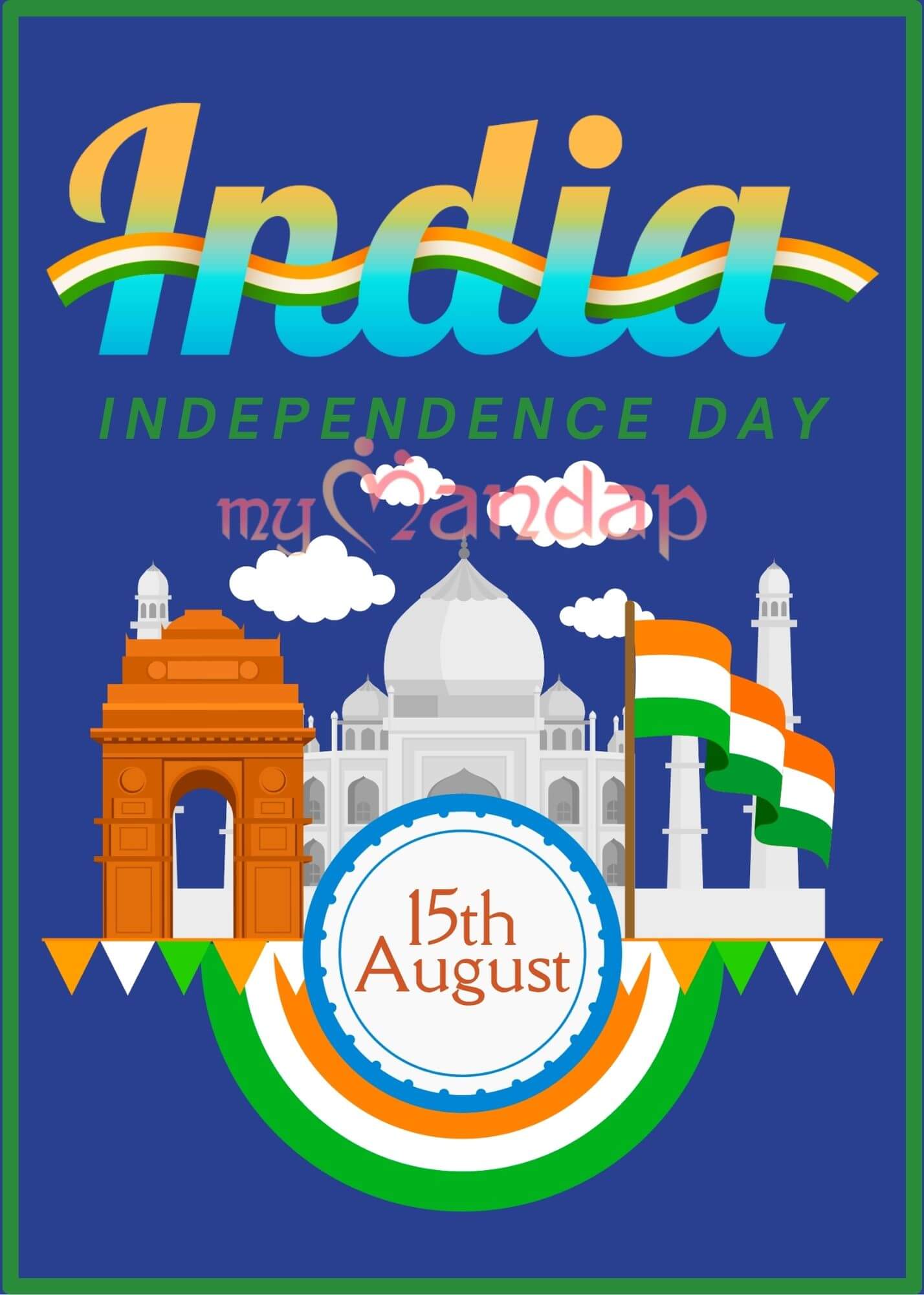 Happy Independence Day India Wishes Card