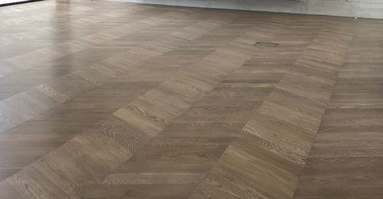 French oak chevron custom stain