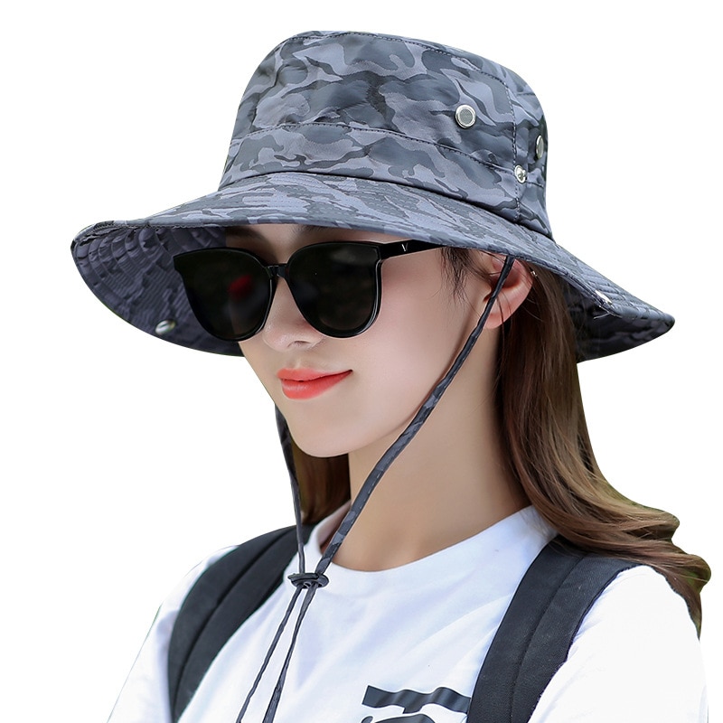 Chapeau bob de safari militaire avec cordon pour femme  5