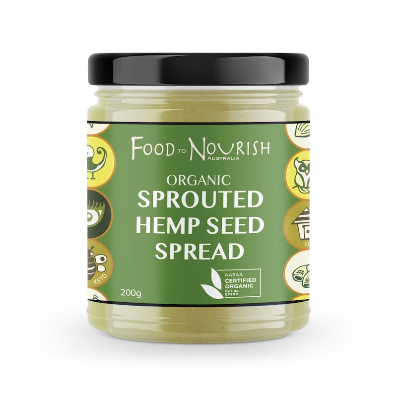 food to nourish sprouted hemp seed spread organic 200g