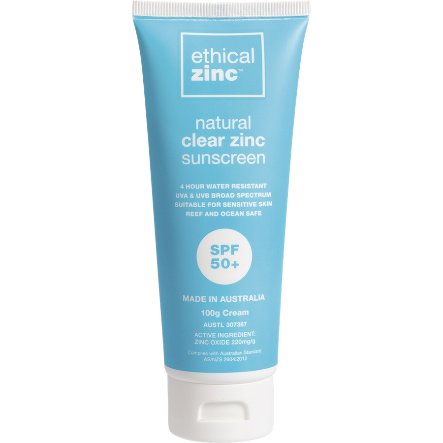 ethical zinc natural clear zinc sunscreen spf 50+ 100ml