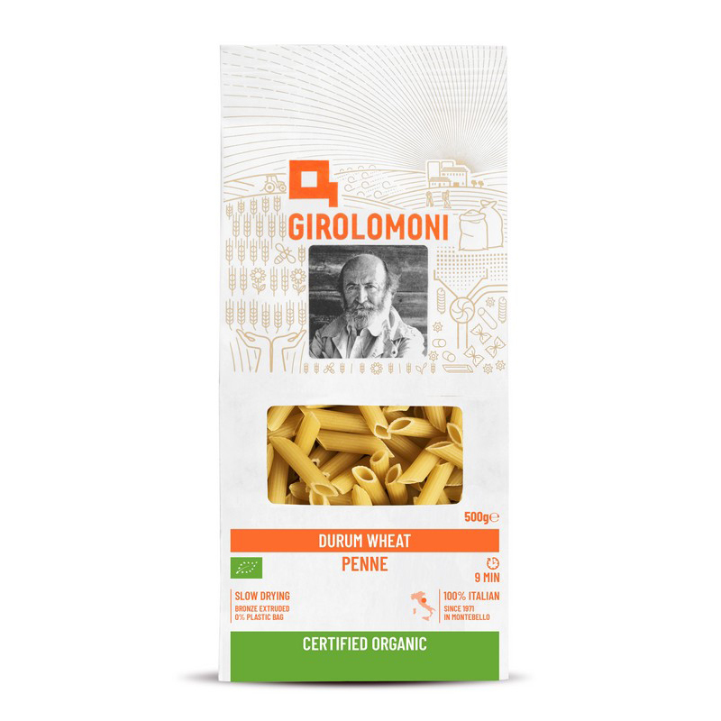 girolomoni organic durum wheat semolina penne rigate 500g