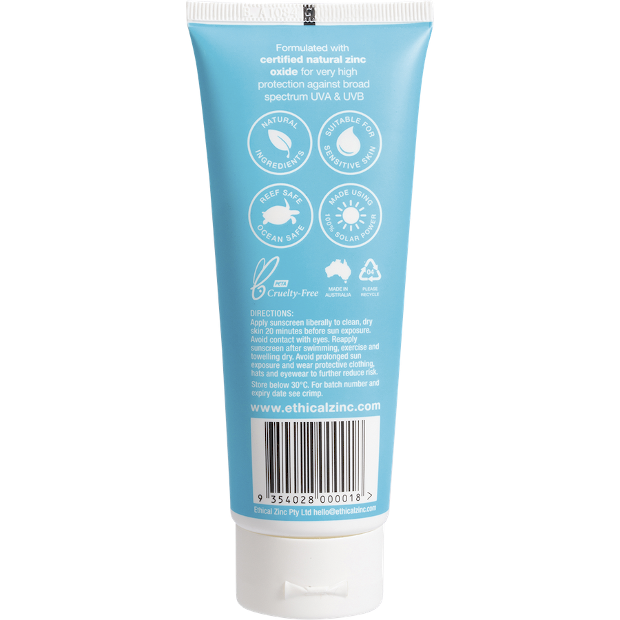 ethical zinc natural clear zinc sunscreen spf 50+ 100ml