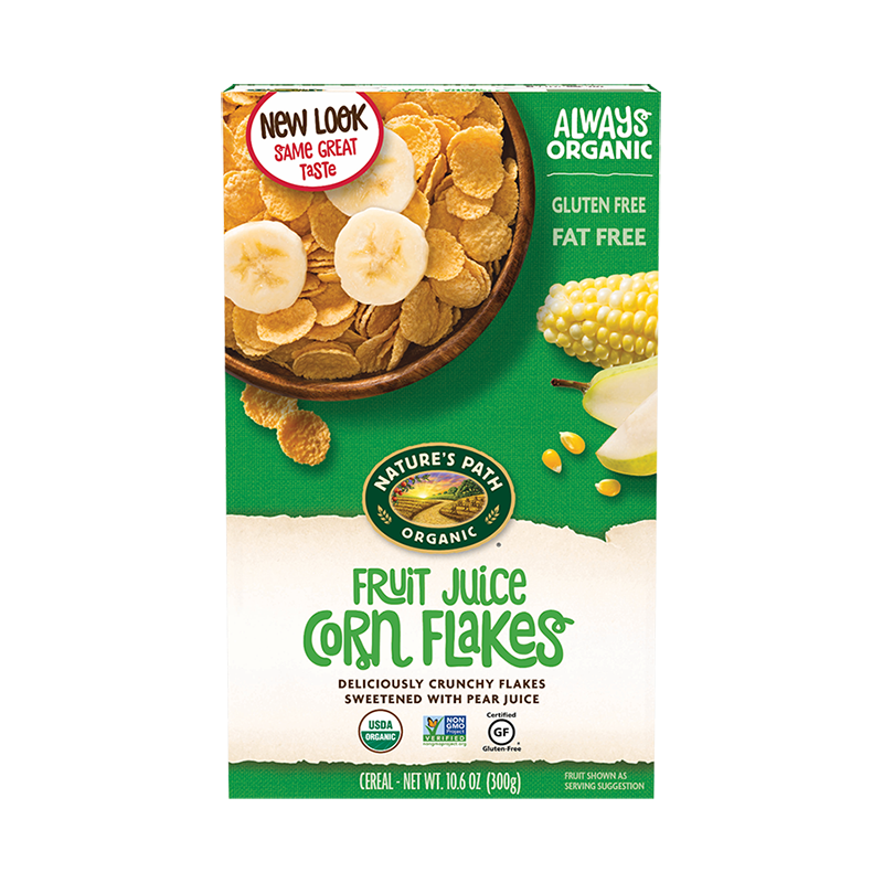 nature's path organic fruit juice corn flakes 300g