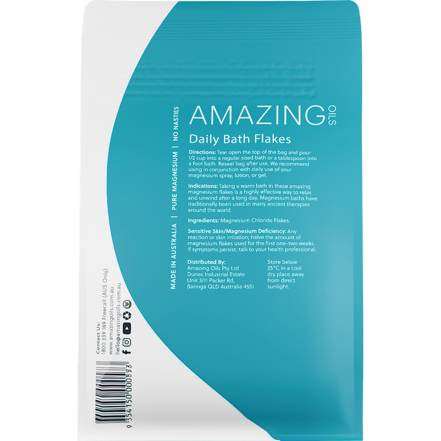 amazing oils magnesium daily bath flakes 800g