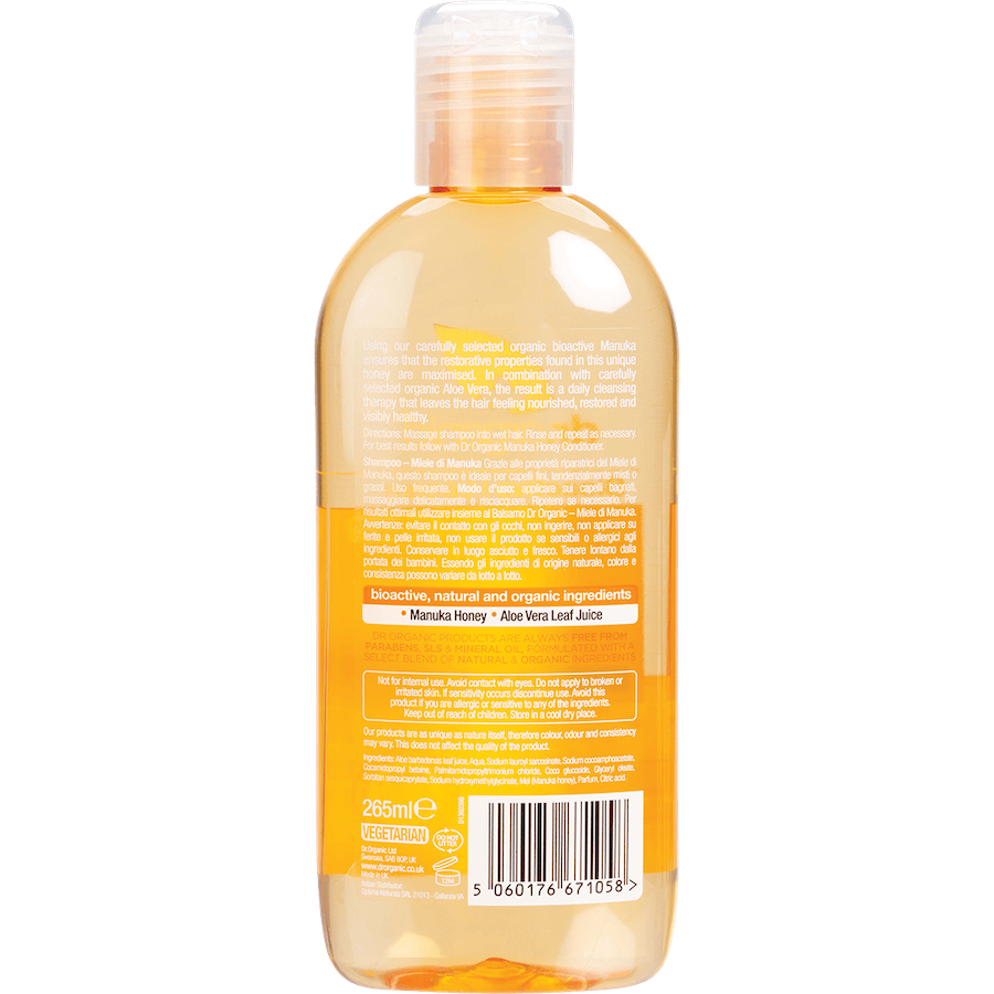 dr. organic manuka honey shampoo 265ml