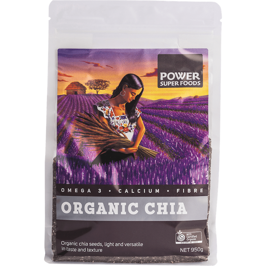 power super foods chia seeds organic 950g