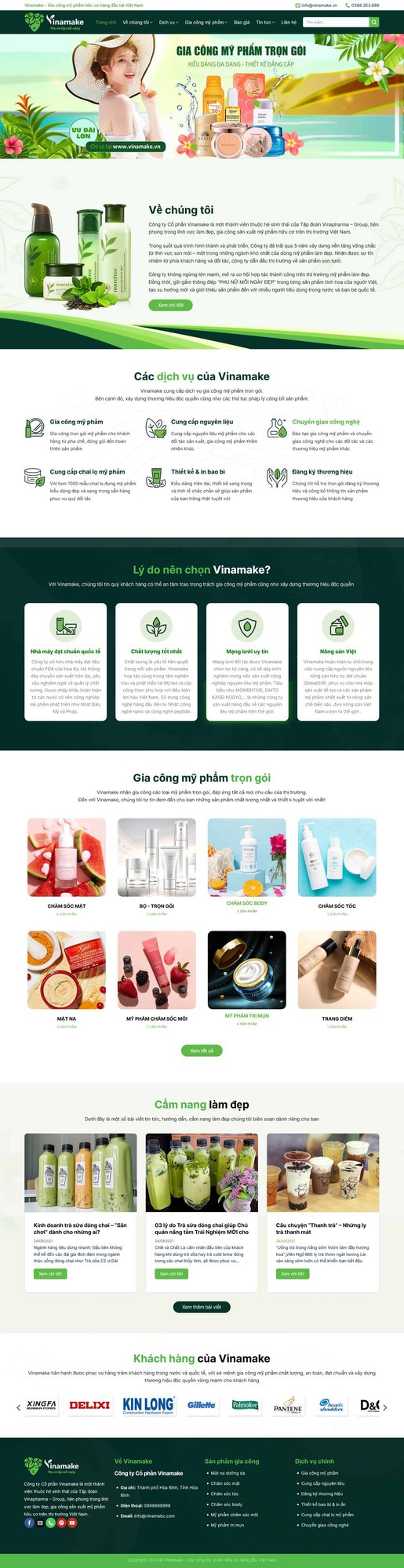 Theme wordpress gia công mỹ phẩm 1