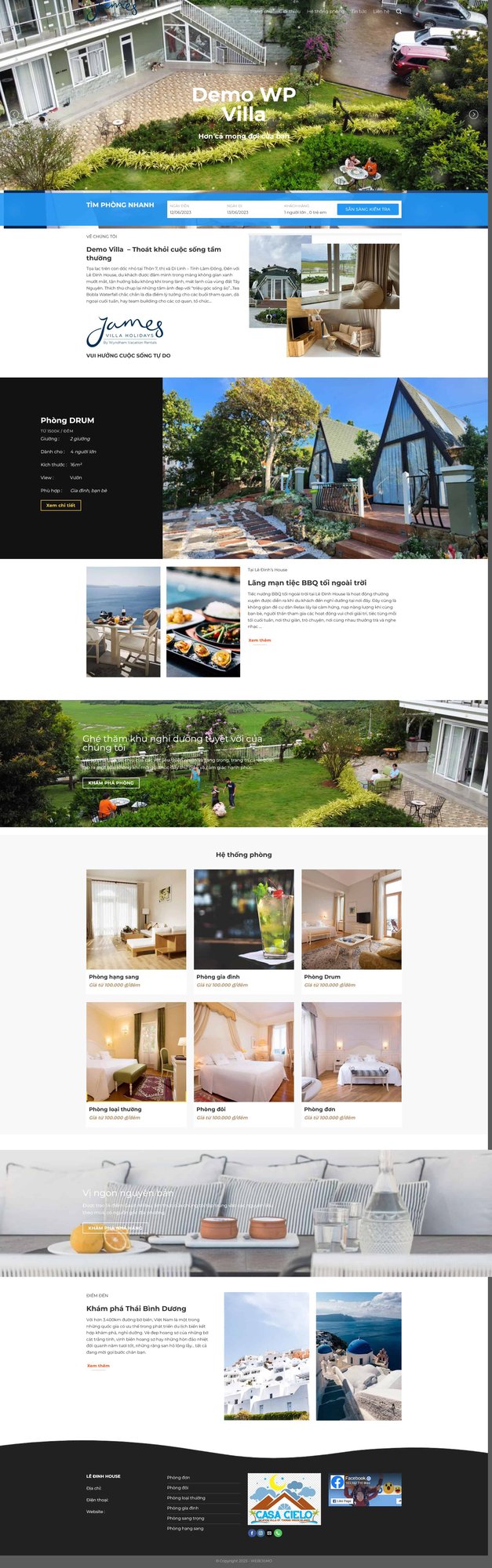 Theme wordpress giới thiệu villa khách sạn 01