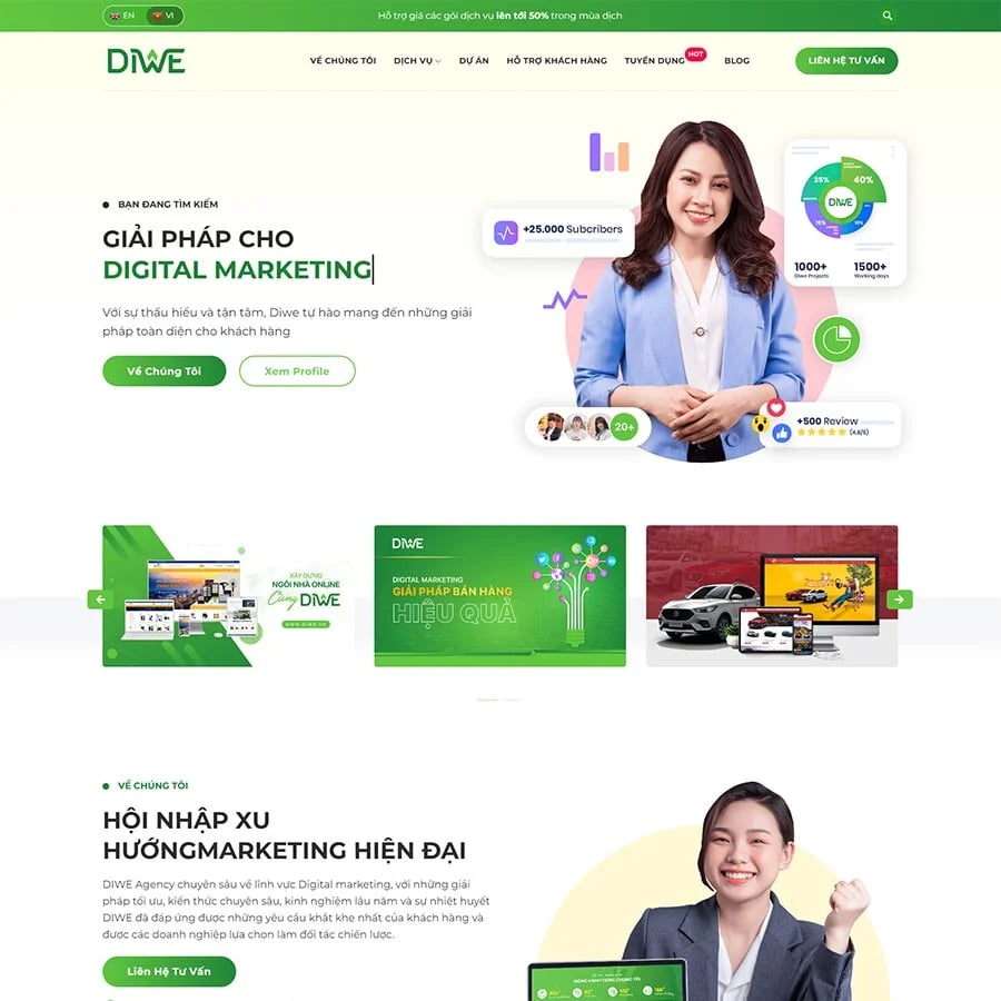 Theme WordPress công ty Agency, Marketing Online 03