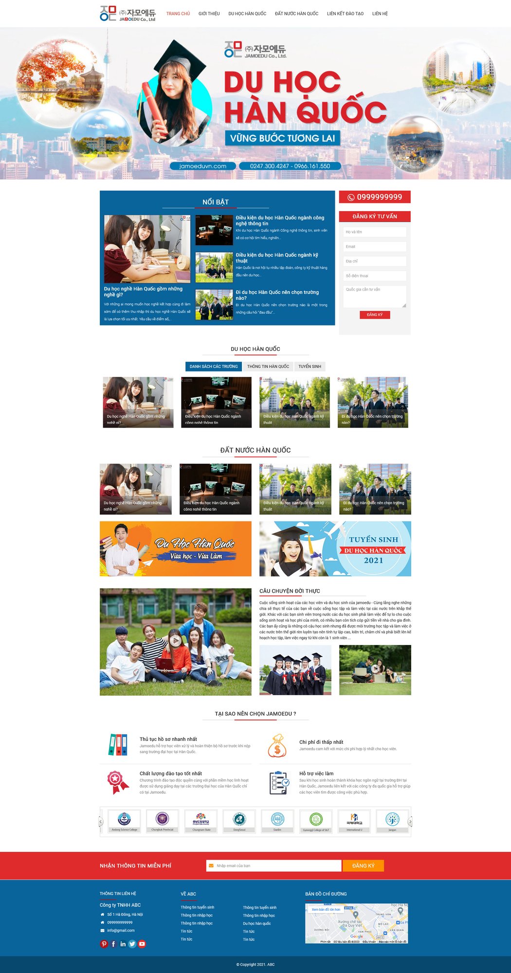 Theme wordpress du học hàn quốc 1