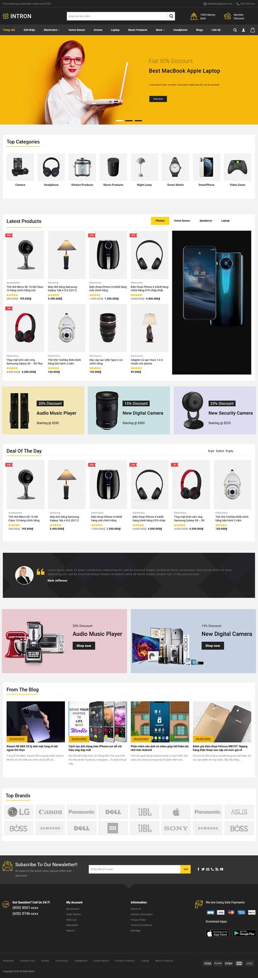 Theme wordpress shop công nghệ điện máy