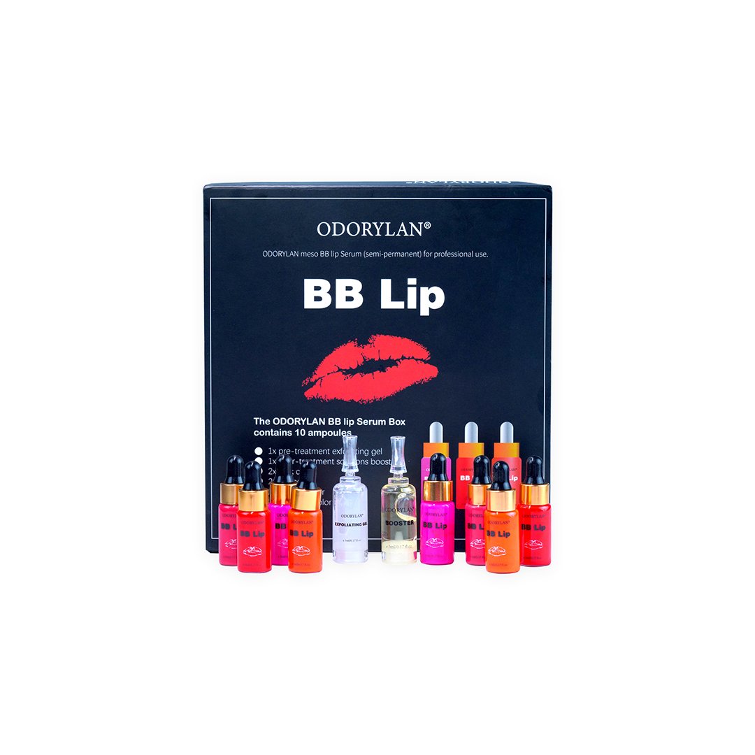 The odorylan BB Lips serum box contains 10 ampoules