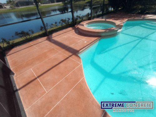 terra cotta finish pool deck