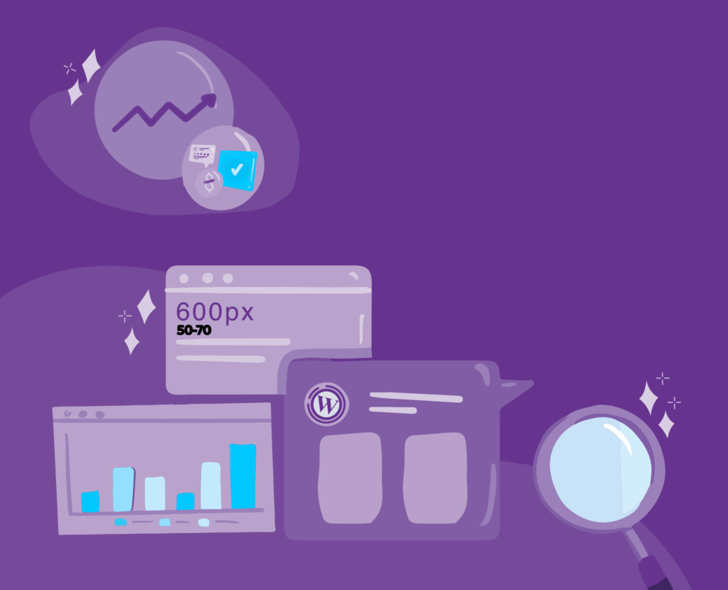 How to Change a Title Tag in WordPress 2 Graphs and WordPress dashboards with a note to show that Google limits the display of SEO titles to 600 px which works out to be roughly 50-70 characters. This is a super important consideration if you want to change a title tag in WordPress if you want the best search performance.