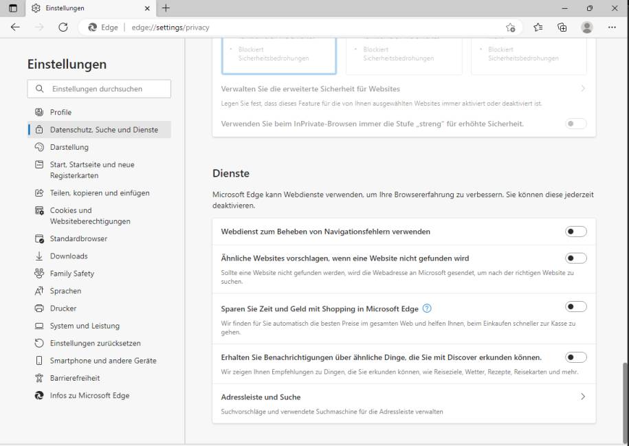 Bild 11: Diese Dienste können Sie deaktivieren img-12