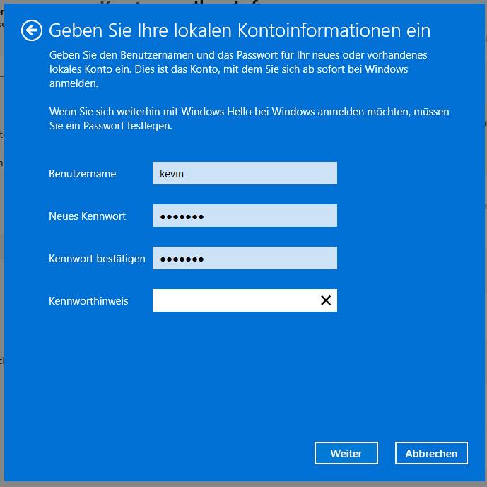 Bild 9: der Wechsel zu einem lokalen Konto img-10