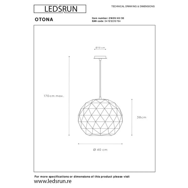 Fiche technique de la Suspension Lucide Otona