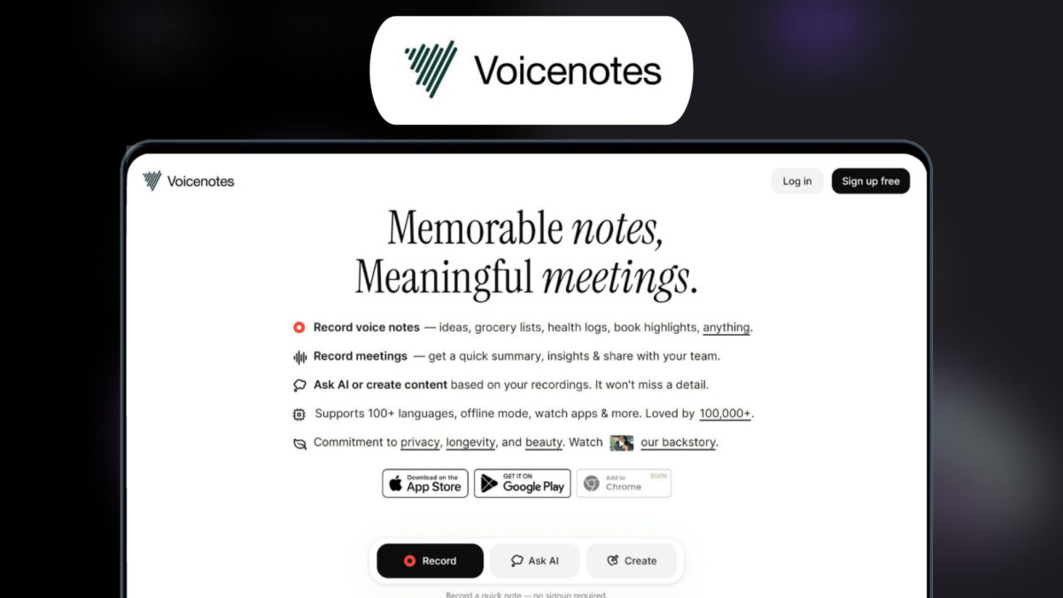 Voicenotes Ai Lifetime Deal Image