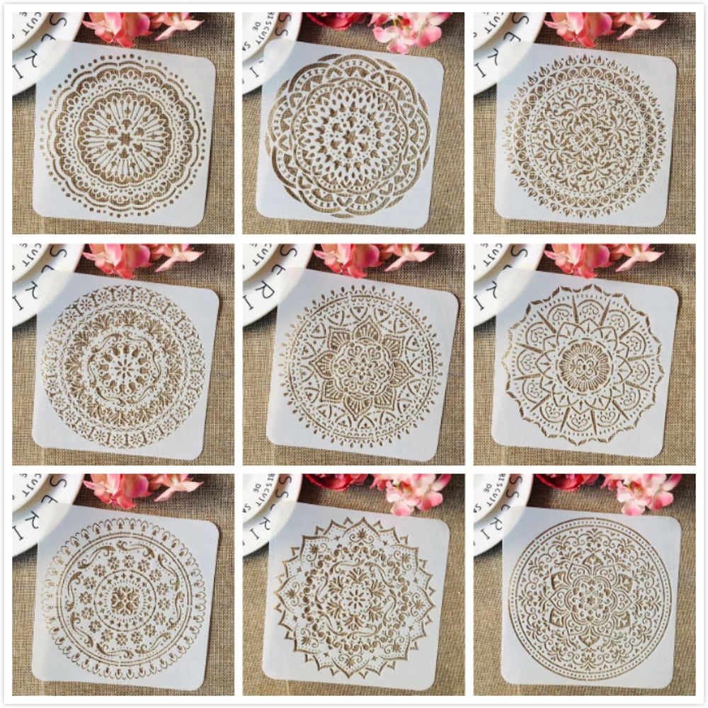 Pochoir ETHNIQUE motif mandala -15x15cm