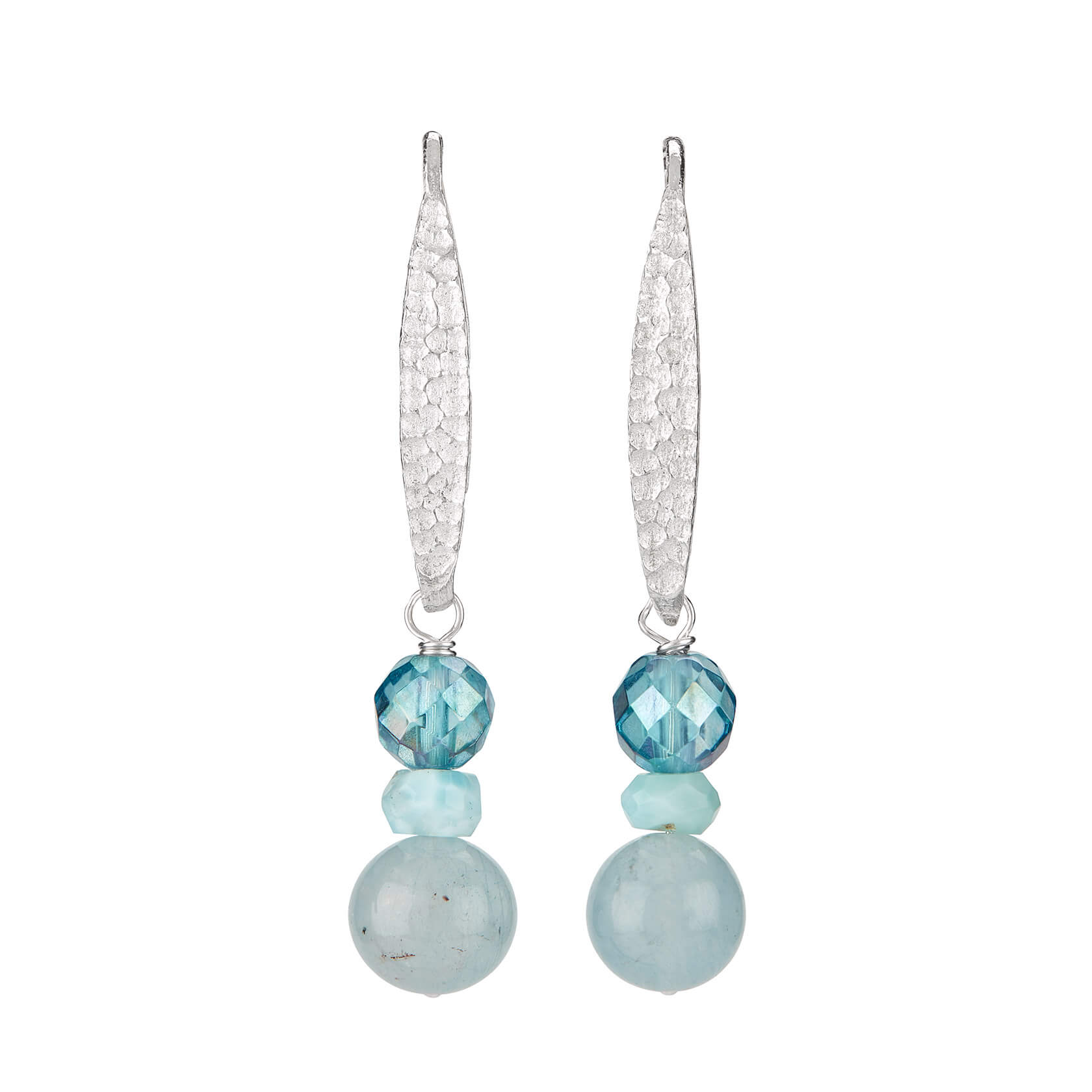 Pendientes de aguamarina y larimar