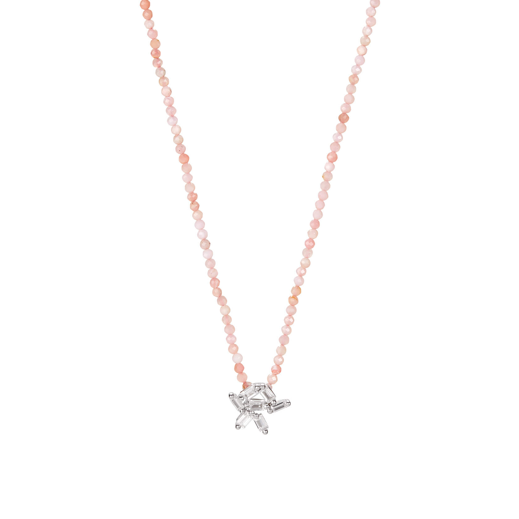 Rose opal short necklace