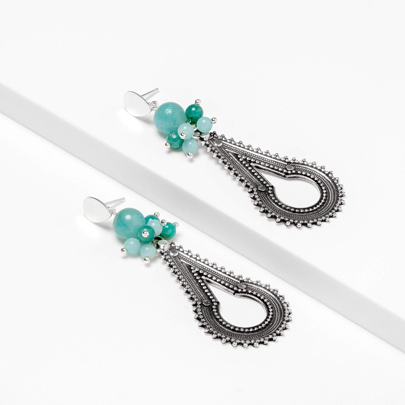 Drop amazonite Cora earrings