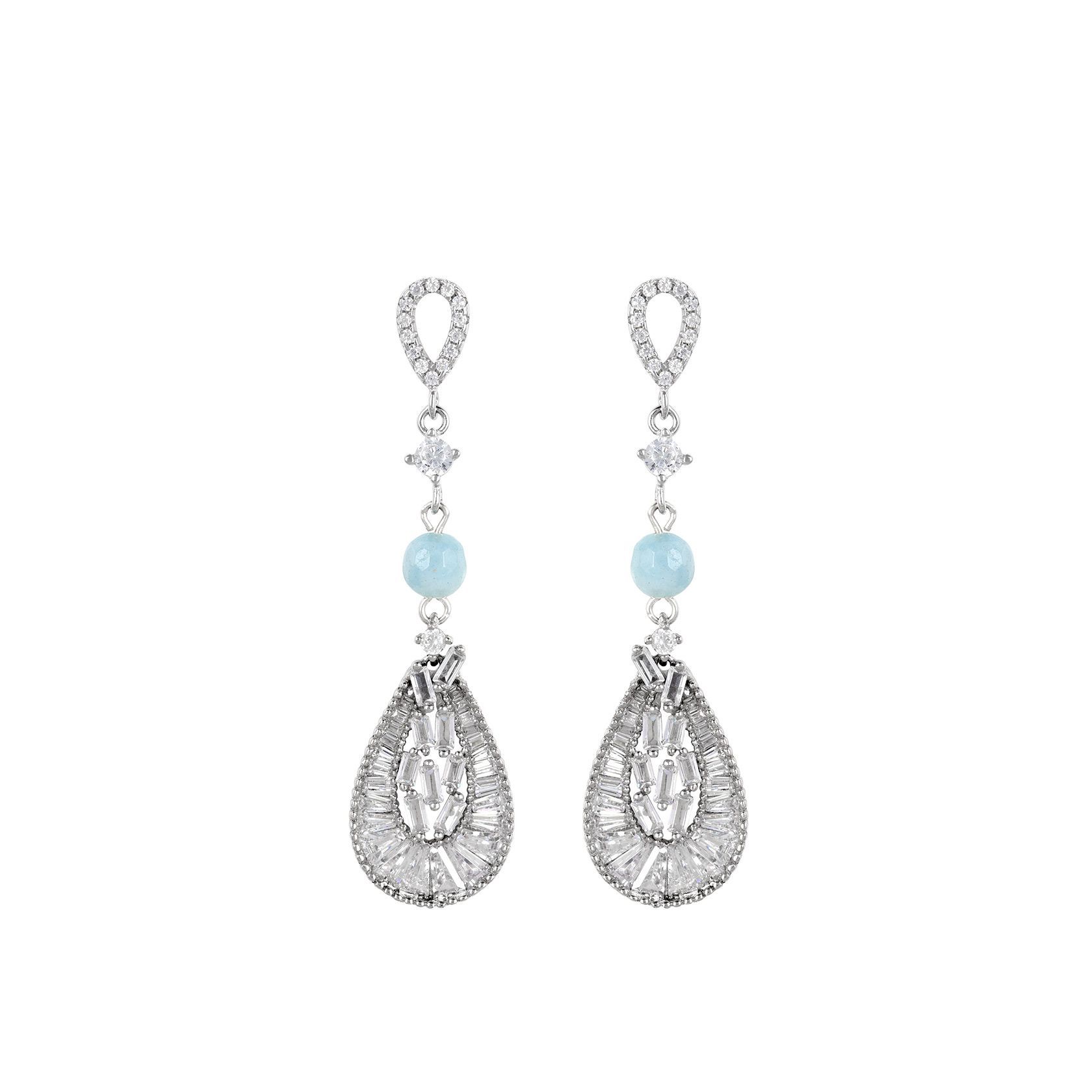 aquamarine and zirconias earrings marybola