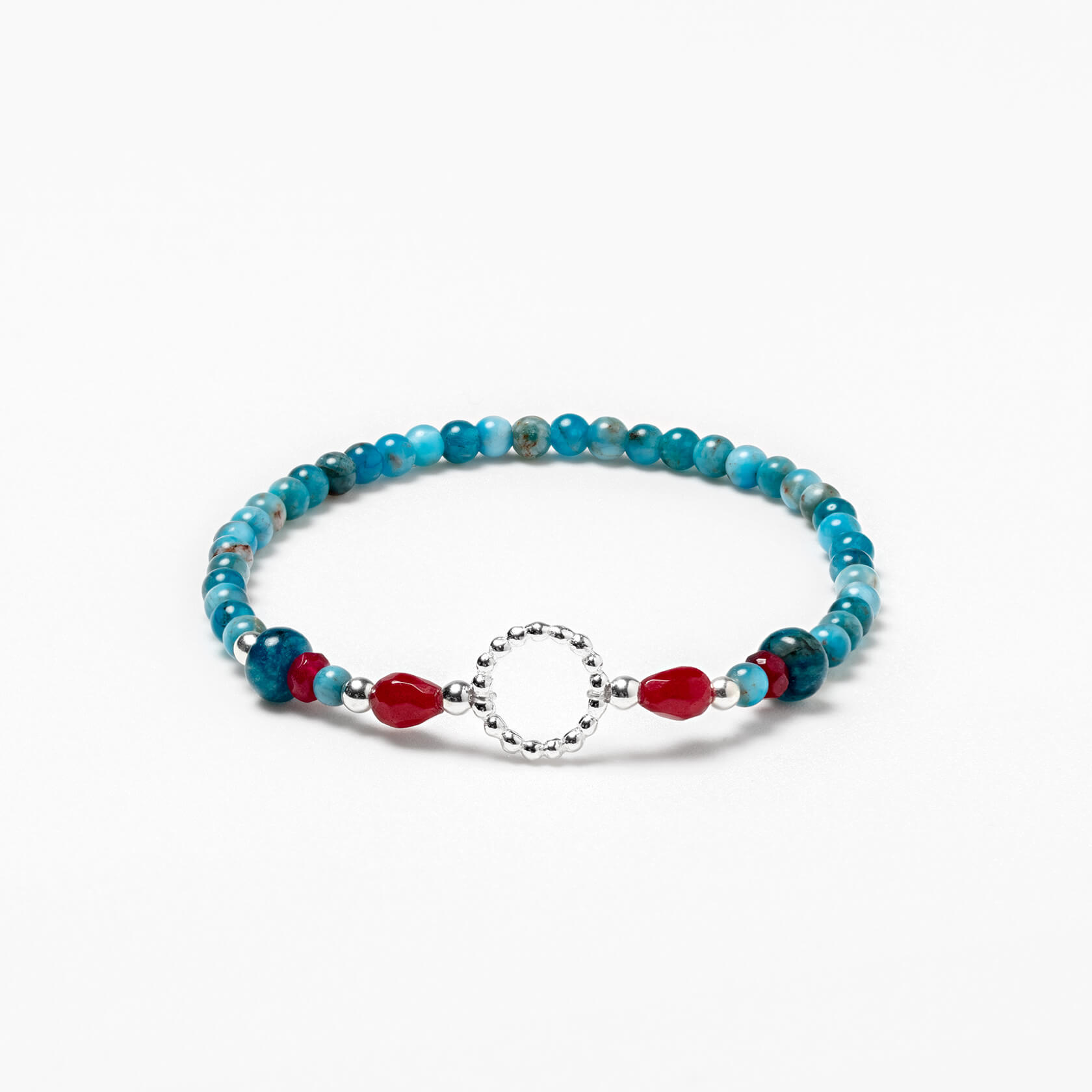 Apatite and silver bracelet