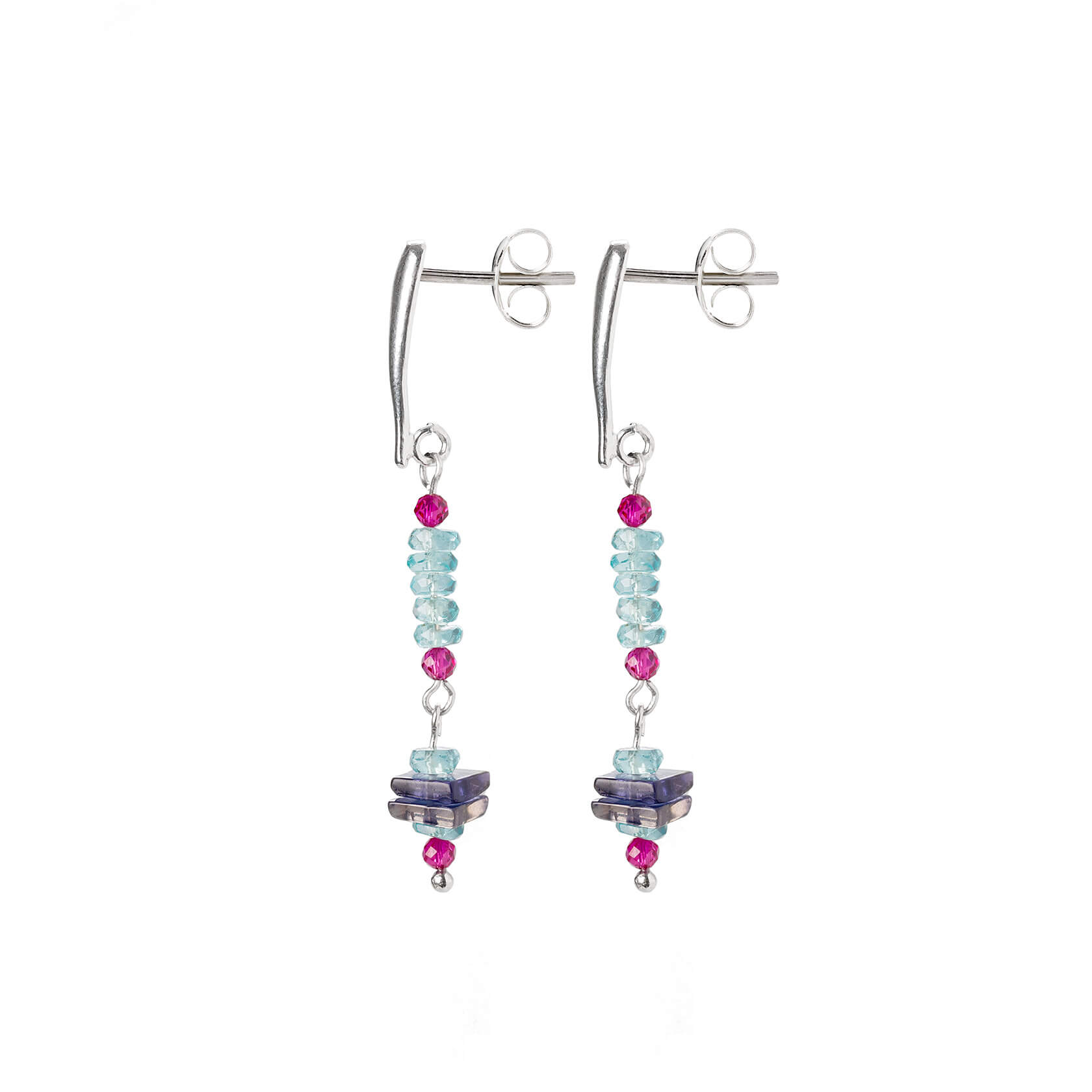 Apatite and ruby earrings