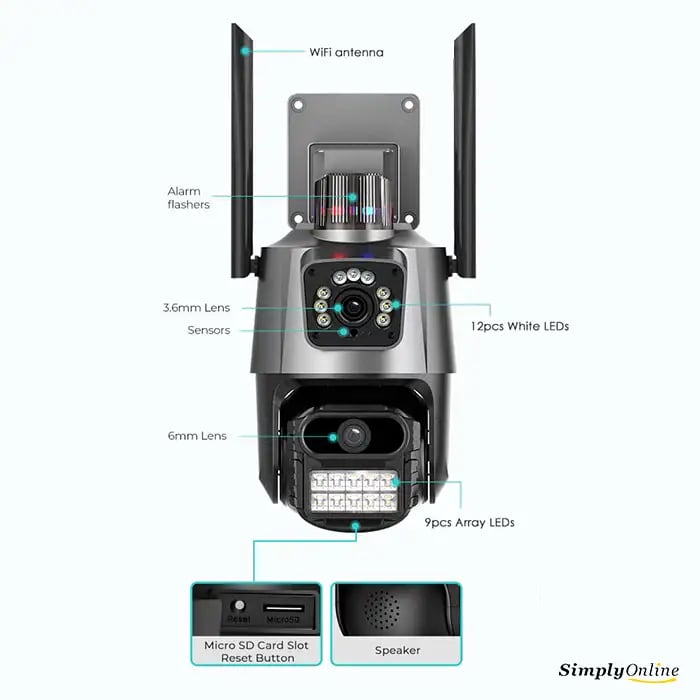 030 WIFI DUAL LENS PTZ FRONT V01 - Simply Online Australia