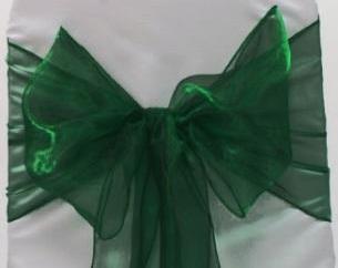 Organza Chair Sash - Emerald Green