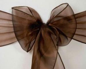 Organza Chair Sash - Chocolate