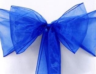 Organza Chair Sash - Royal Blue