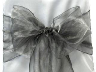 Organza Chair Sash - Dark Silver