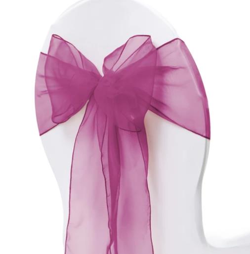 Organza Chair Sash - Berry