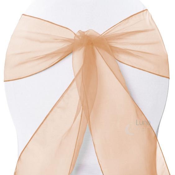 Organza Chair Sash - Peach