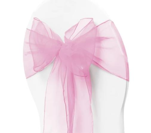 Organza Chair Sash - Light Pink