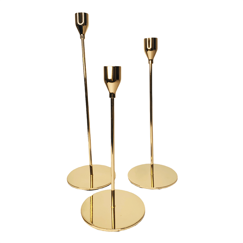 Elegant Metal Candlestick Set