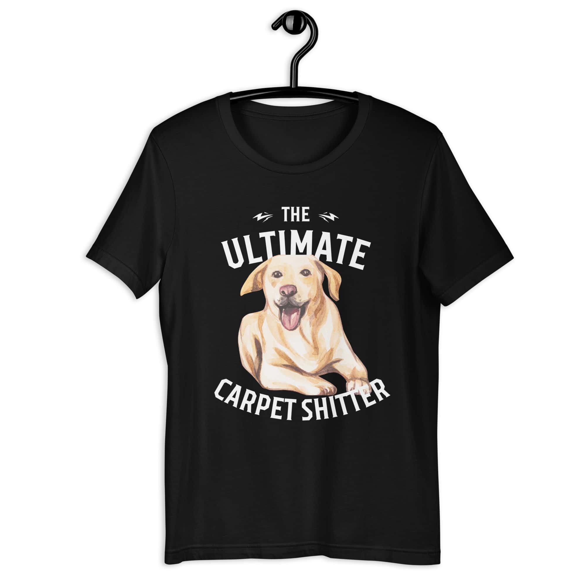 The Ultimate Carpet Shitter Funny Golden Retriever Unisex T-Shirt jet black