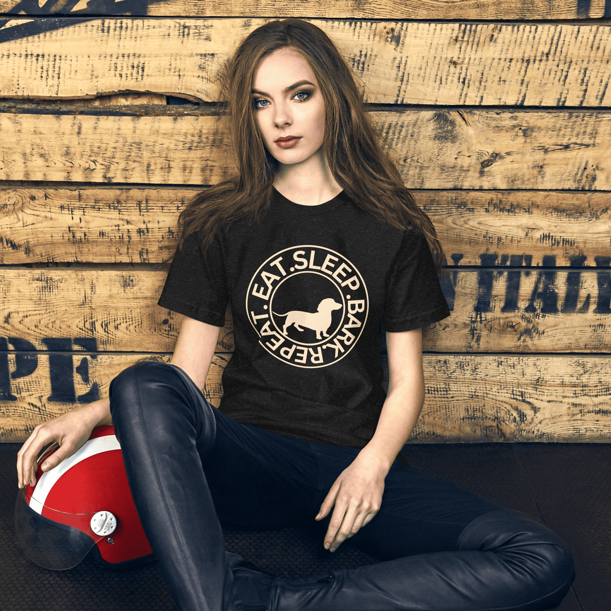 Eat Sleep Bark Repeat Transylvanian Hound (Erdélyi Kopó) Unisex T-Shirt. Female