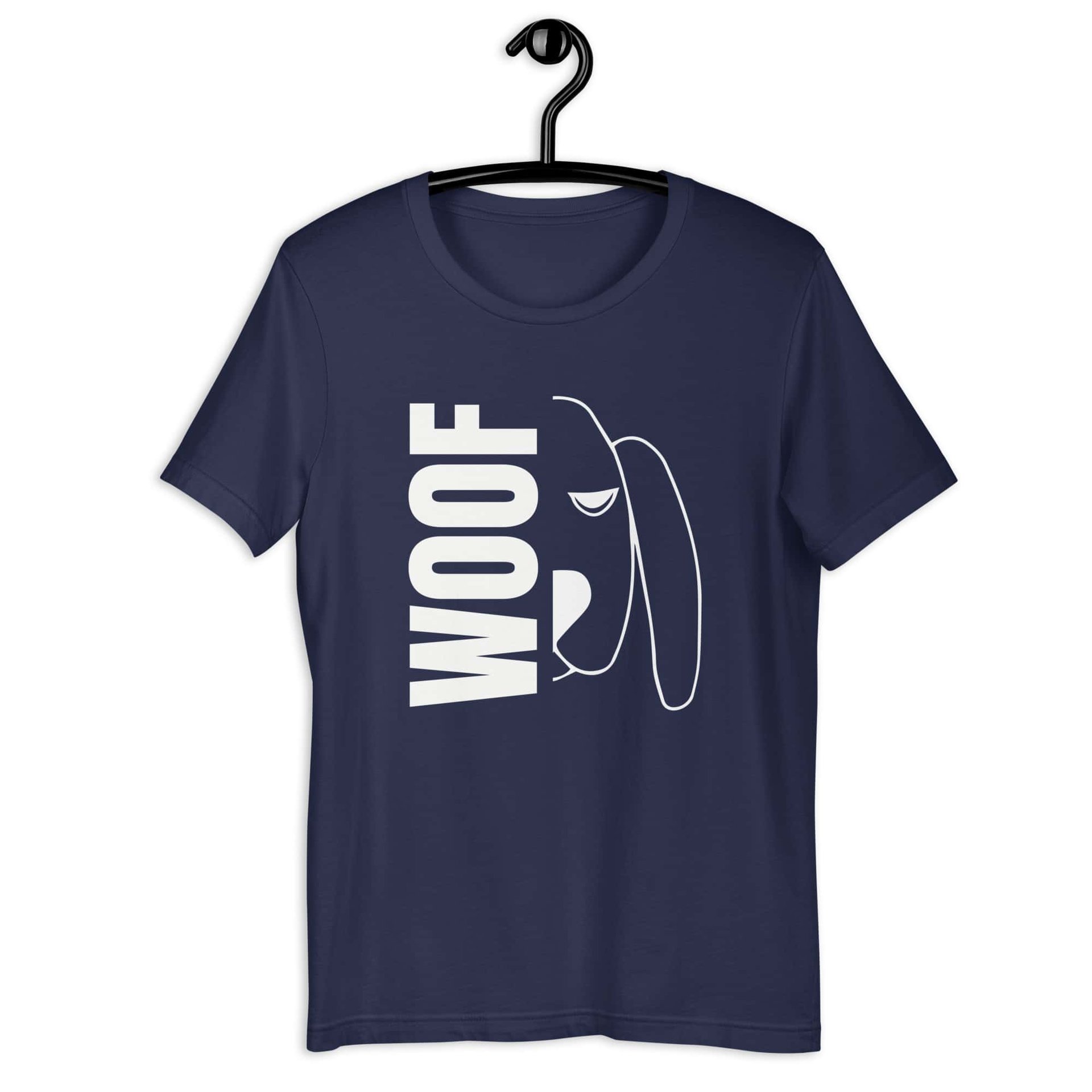 Woof Dachshund Unisex T-Shirt navy