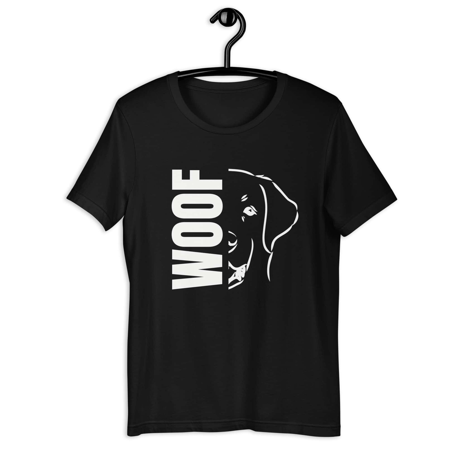 Woof Golden Retrievers Unisex T-Shirt jet black