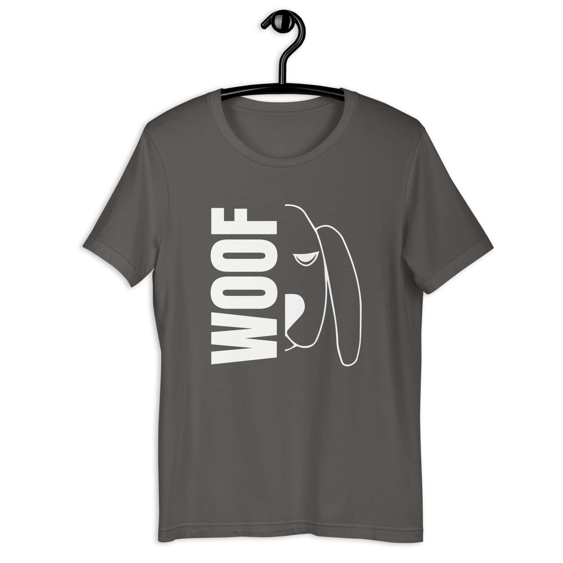 Woof Dachshund Unisex T-Shirt gray