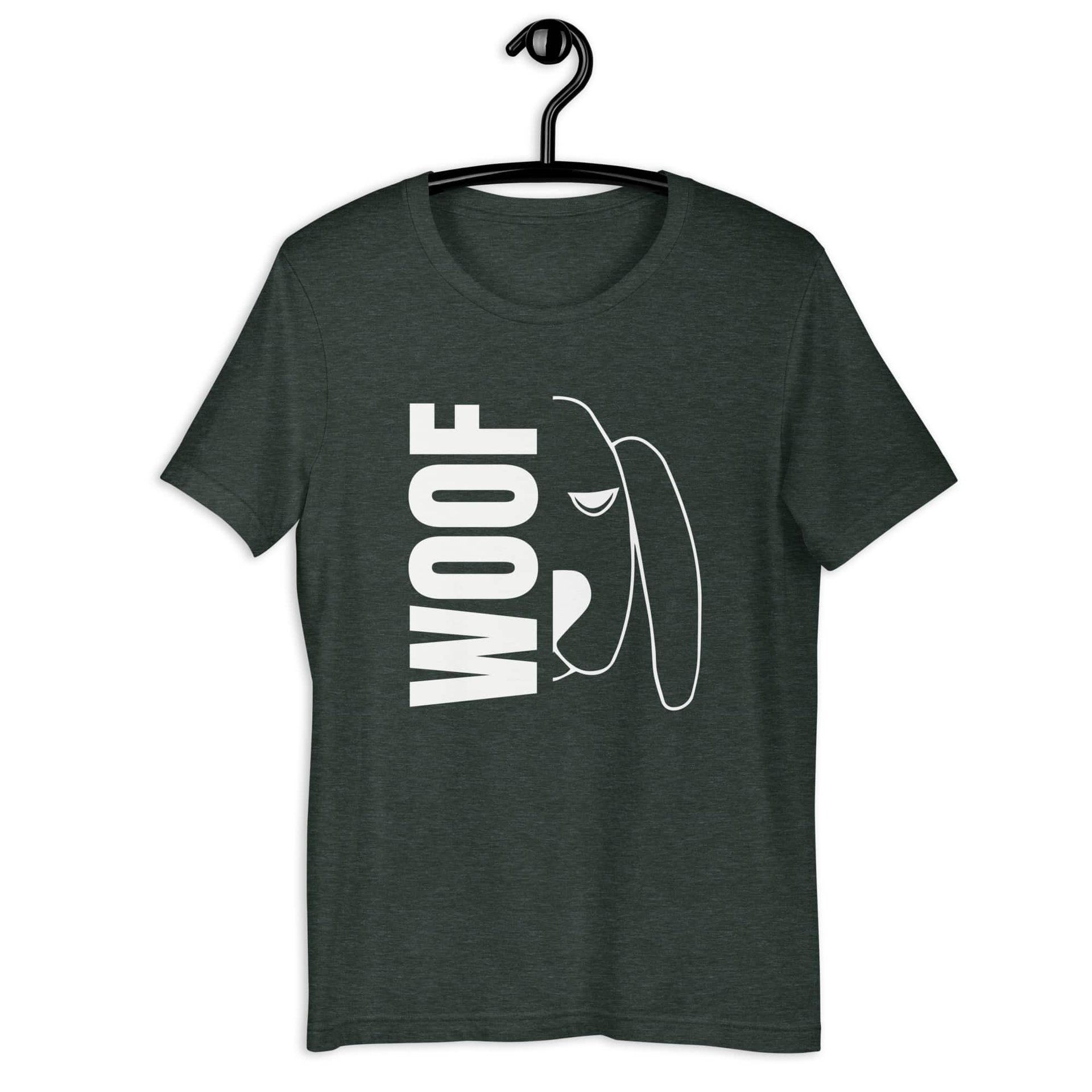 Woof Dachshund Unisex T-Shirt matte gray