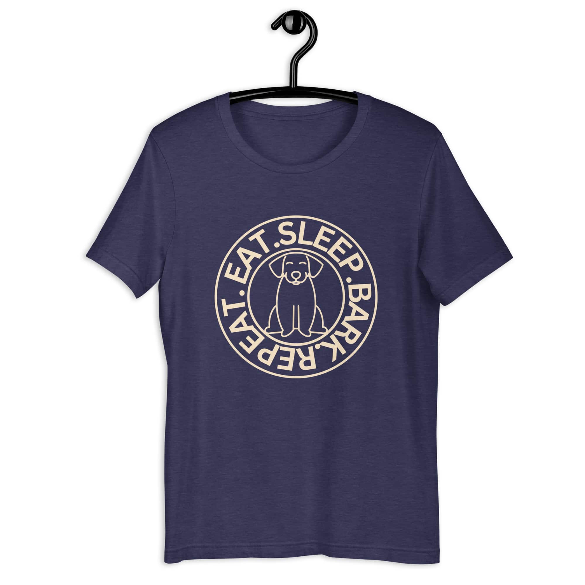 Eat Sleep Bark Repeat Ransylvanian Hound (Erdélyi Kopó) Unisex T-Shirt. Heather midnight navy