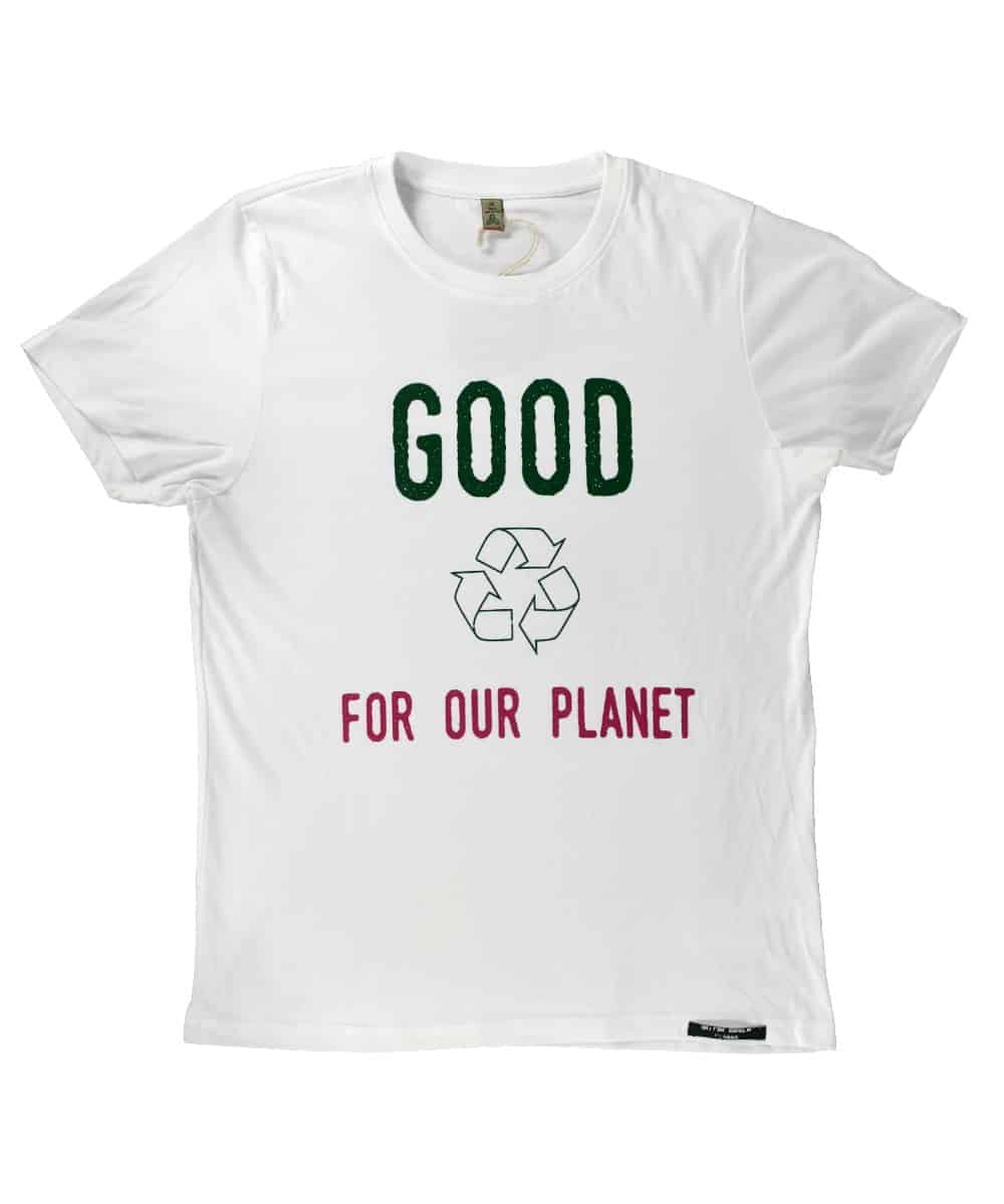 T-shirt 100% recyclé unisexe blanc Good For Our Planet 2