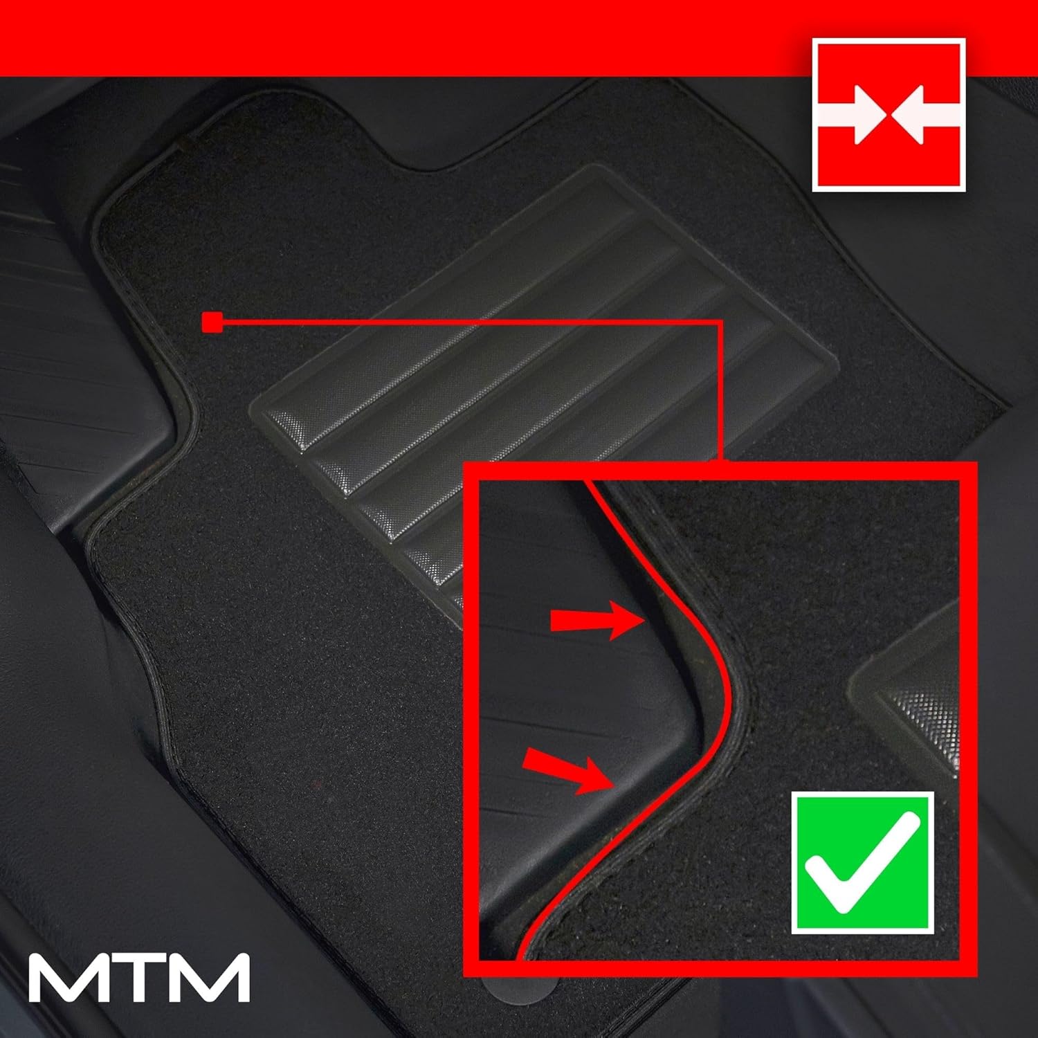 tapis en velours sur mesure mtm sp 5821 pour audi a4 (b9) 11.2015>09.2019, noir